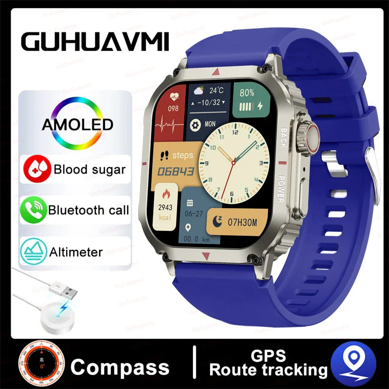 Blood Glucose Smart Watch- Health & Gps Tracker NFC Smart Watch For Iphone Android