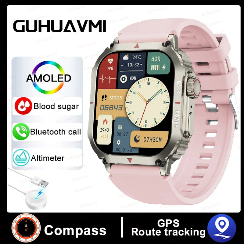 Blood Glucose Smart Watch- Health & Gps Tracker NFC Smart Watch For Iphone Android