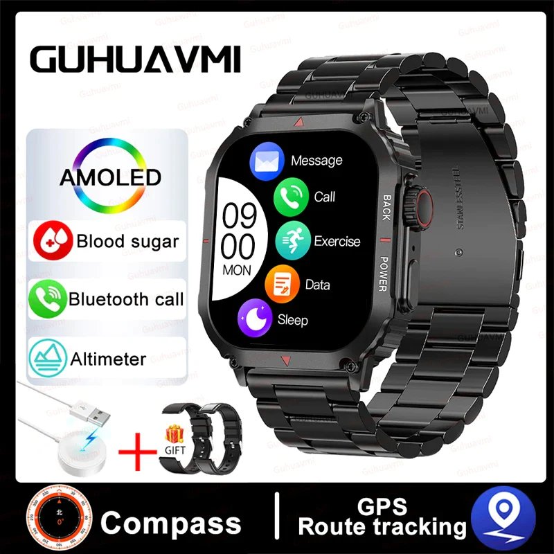 Blood Glucose Smart Watch- Health & Gps Tracker NFC Smart Watch For Iphone Android