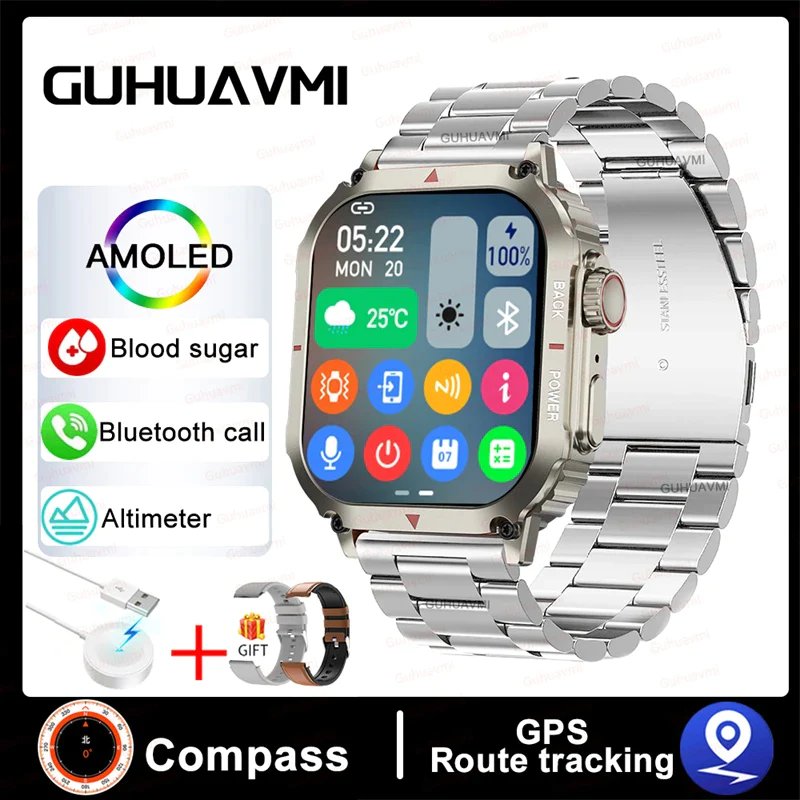 Blood Glucose Smart Watch- Health & Gps Tracker NFC Smart Watch For Iphone Android