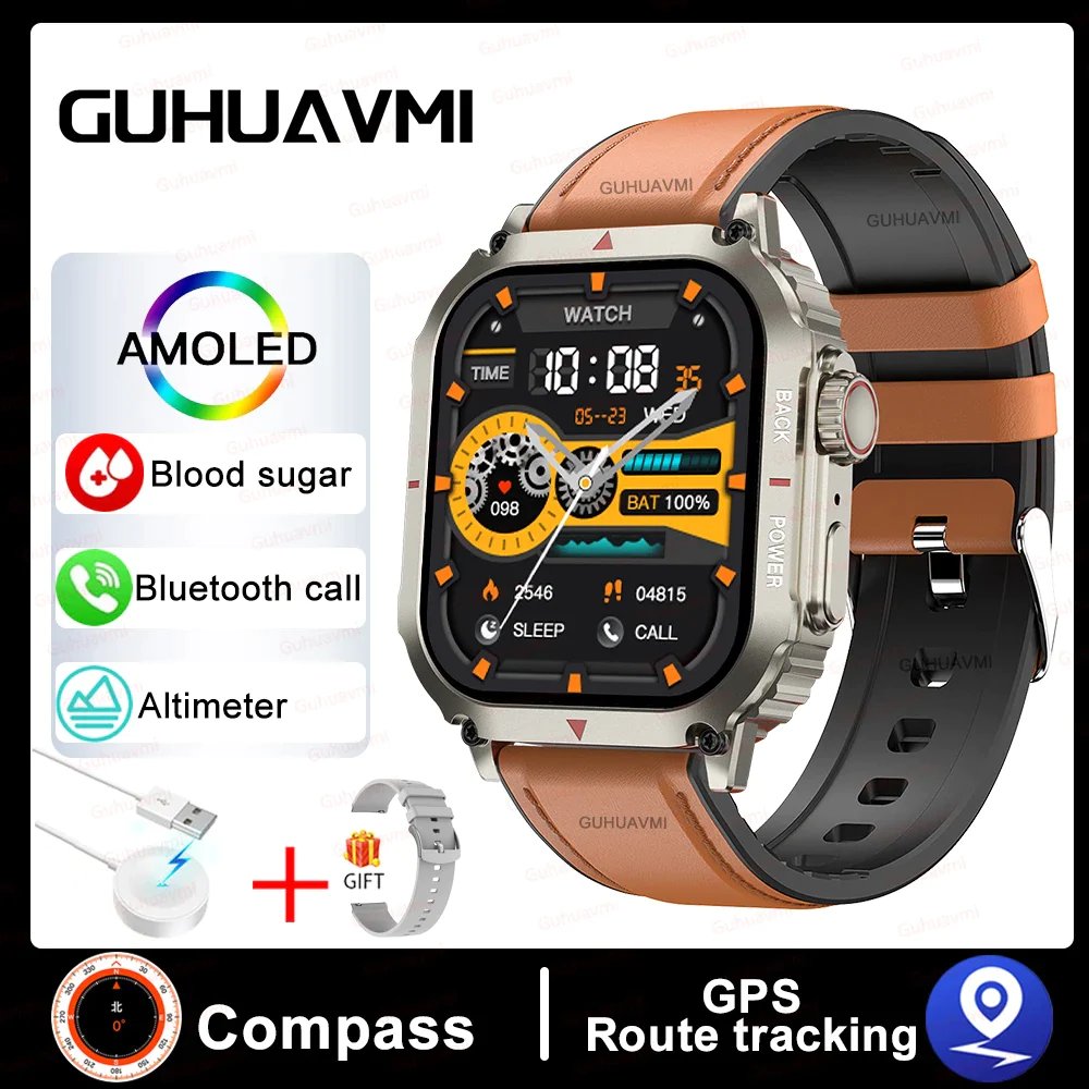 Blood Glucose Smart Watch- Health & Gps Tracker NFC Smart Watch For Iphone Android