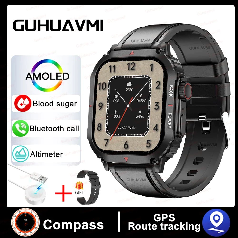 Blood Glucose Smart Watch- Health & Gps Tracker NFC Smart Watch For Iphone Android