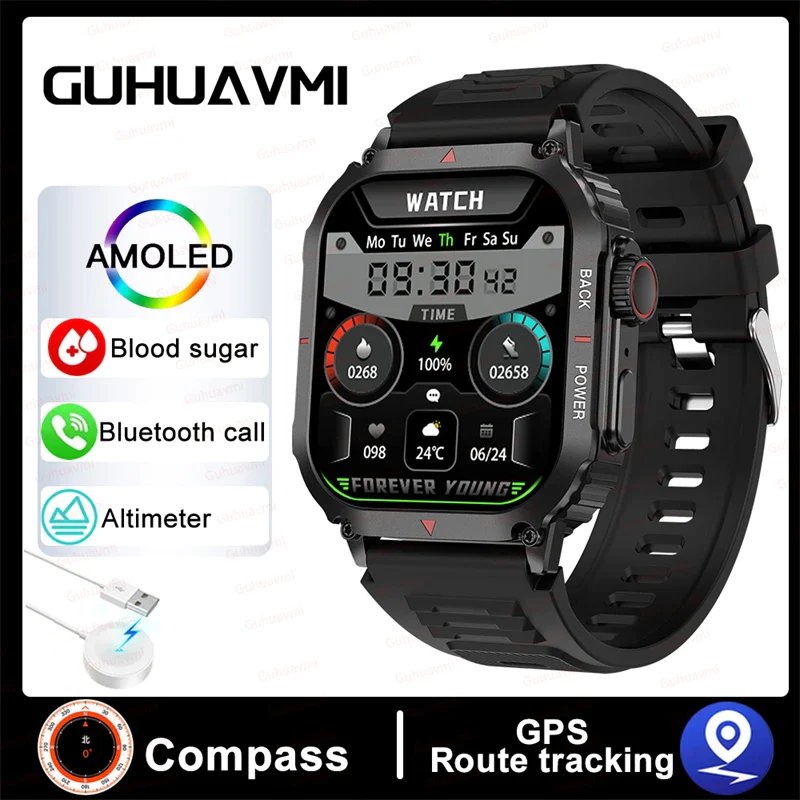 Blood Glucose Smart Watch- Health & Gps Tracker NFC Smart Watch For Iphone Android