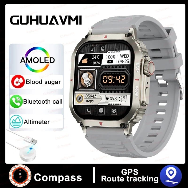 Blood Glucose Smart Watch- Health & Gps Tracker NFC Smart Watch For Iphone Android